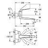 Grohe Euroeco Special Смеситель для раковины, настенный, излив: 24см., цвет: хром