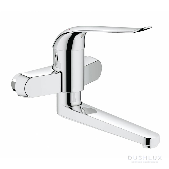 Фото Grohe Euroeco Speсial Смеситель для раковины, настенный, излив: 17см., цвет: хром
