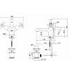 Burlington Claremont Смеситель для раковины на 1 отверстие, с донным клапаном, цвет: хром/черный