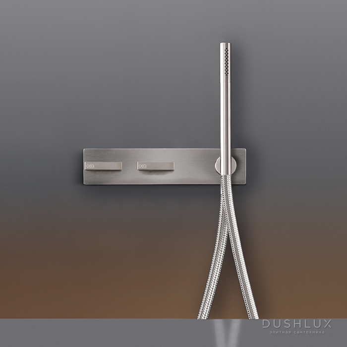Фото CEA Design BAR Смеситель для ванны/душа, настенный, прогрессивный, с ручным душем, цвет: нержавеющая сталь