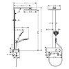 Hansgrohe Raindance E Душевая система Showerpipe: верх.душ 300х300мм 1jet, ручн.душ 3jet, шланг 1,6м, термостат для душа с полкой, цвет: хром