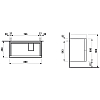 Laufen Kartell Тумба с раковиной 88x45x60cм, 2 ящика, с полочкой слева, цвет: белый матовый