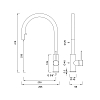 CEA Design MILO360 Смеситель для кухни, 1 отв., с вытяжным ручным душем и поворотным изливом, цвет: нержавеющая сталь