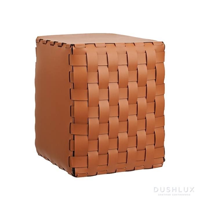 ADJ Пуф, 35x35xH40 см., цвет: коньяк/бордо