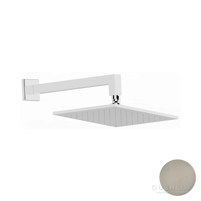 Фото Cisal Shower Верхний душ 25x25см., с настенным держателем L34см., цвет: Nichel Spazzolato