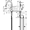Hansgrohe Talis M51 Смеситель для кухни на 1 отв, поворотный излив 213мм с вытяжным душем, 2jet, h185мм, цвет: под сталь