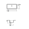 Kerasan Slim Раковина 75x34 см, без отв., цвет: белый