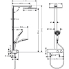 Hansgrohe Raindance E Душевая система Showerpipe: верх.душ 300х300мм 1jet, ручн.душ 3jet, шланг 1,6м, термостат для душа с полкой, EcoSmart,цвет: хром