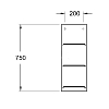 Villeroy&Boch Subway 2.0, полка подвесная 3 полки, алюминий элоксированный, 28x75x19.5см., цвет: Glossy White
