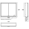 EMCO Prime2 Зеркальный шкаф 80x70см., с подсветкой, встраиваемый, 2 двери, 2 полки, розетка, цвет: черный