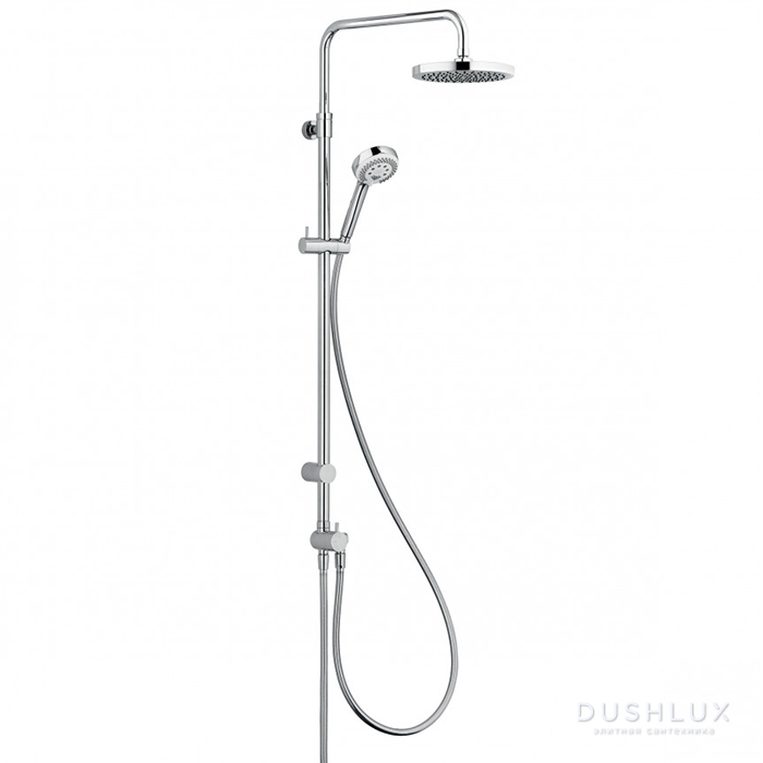 Фото Kludi Logo Dual Shower System Душевая стойка, с верхним душем 20см., смесителем и ручным душем, цвет: хром