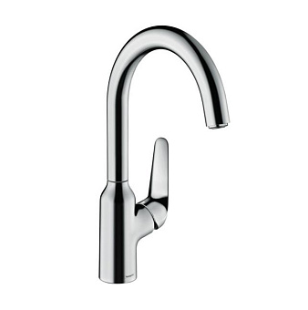 Hansgrohe Focus M42 Кухонный смеситель на 1 отв, однорычажный, поворотный излив 224мм, h221мм, 1jet, цвет: хром