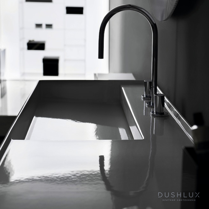 Фото Laufen Kartell Смеситель для раковины на 3 отв, с донным клапаносм, поворотный излив 166 мм, цвет: хром