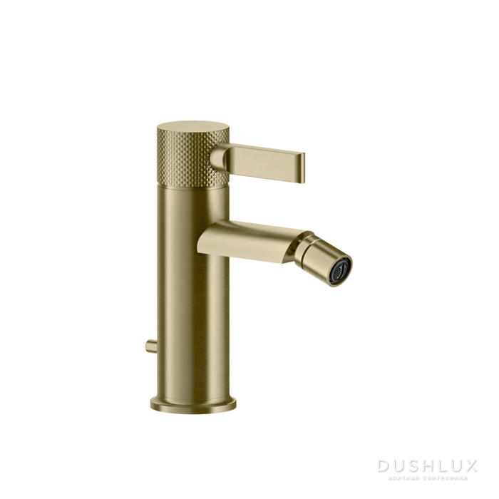 Фото Gessi Inciso Смеситель для биде, 1 отв., с донным клапаном, цвет: Brushed brass pvd