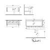 Kerasan Cento Раковина 120x45 cм, 1 отв., цвет: белый, с подвесной металлической структурой, цвет: хром