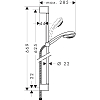 Hansgrohe Crometta 85 Душевой набор Multi: штанга 65см, ручной душ 85, 3jet (массажная, MonoRain, обычная), шланг, цвет: хром