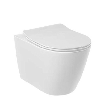 Kludi Resa R Унитаз подвесной 52x36см, безободковый, с сиденьем микролифт, spiralflush, цвет: белый глянцевый