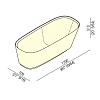 Agape Neb Ванна 170x70x51см., овальная, цвет: белый
