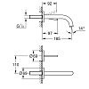 Grohe Atrio Смеситель на 2 отв., с джойстиком управления, настенный, для раковины, цвет: матовый графит