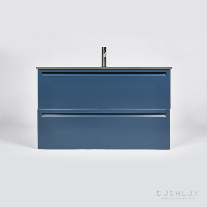 Фото Inda Piccadilly Тумба подвесная 80x45x60см, раковина искусственный мрамор, цвет: blu denim