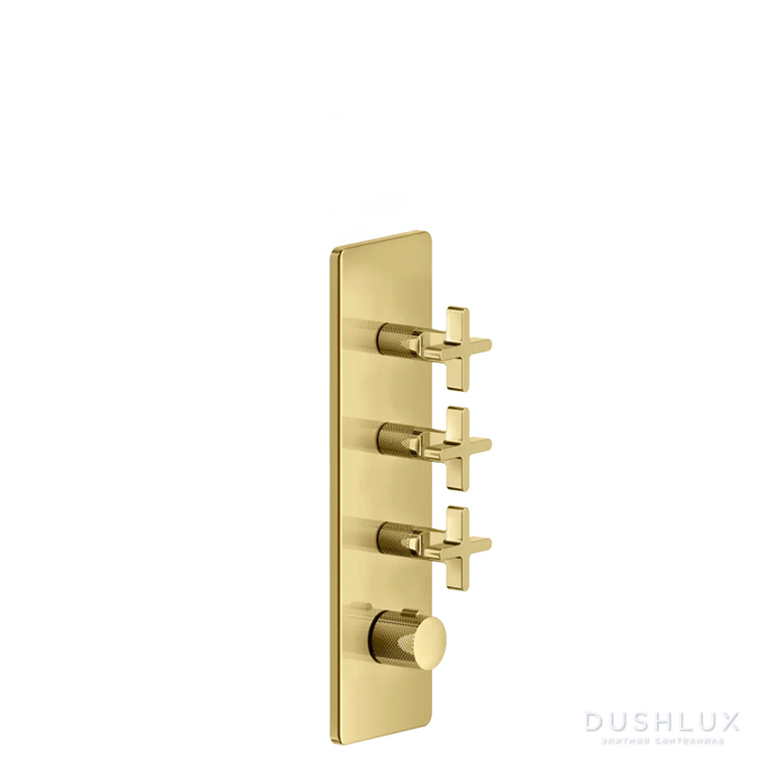 Фото Gessi Inciso Смеситель для душа, термостатический, встраиваемый, резьба 3/4", цвет: золото