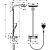 Hansgrohe Raindance Select E Душевая система Showerpipe: верх.душ 300 3jet, ручн.душ, шланг, термостат с полочкой, цвет: белый/хром