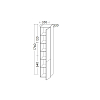 Burgbad Iveo Пенал 176x32x35см., DX, 4 стеклянные полочки, 1 несъемная цвет F2833, подвесной, цвет: белый глянец