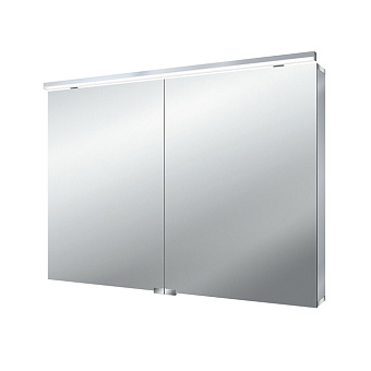 EMCO Flat Зеркальный шкаф 100x72.7см., LED-подсветка, 2 двери, 2 полки, розетка, без нижней подсветки