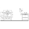 Duravit Happy D.2 Plus Консоль напольная с умывальником 77.5х49х46.8см, с 1 отв под смесит, 1 ящик, выпуск и сифон в комплекте, цвет: белый глянцевый/хром