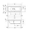 Duravit Happy D.2 Ванна 170x75x48 см, прямоугольная .встраиваемая версия , с наклоном для спины слева, цвет: белый