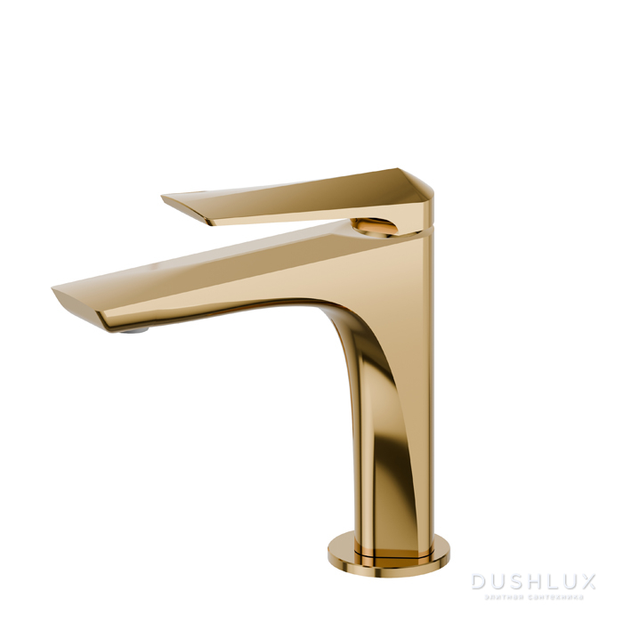 Фото Newform Delta Zero Смеситель для раковины, 1 отв., цвет: PVD glossy gold