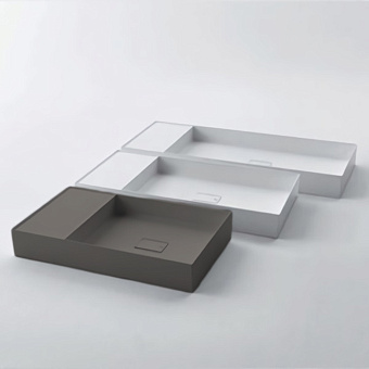 Falper Quattro.Zero Раковина 80x45x12 см, без отв., накладная, цвет: светлая глина