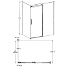 Kerama Marazzi Cristallo Душевая боковая панель 100x210см., цвет: черный матовый