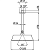CISAL Shower Верхний душ D220 мм с потолочным держателем L270 мм, цвет: хром