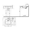 TOTO Public Раковина 53x45x17.7 см, без отв., CeFiONtect, цвет: белый