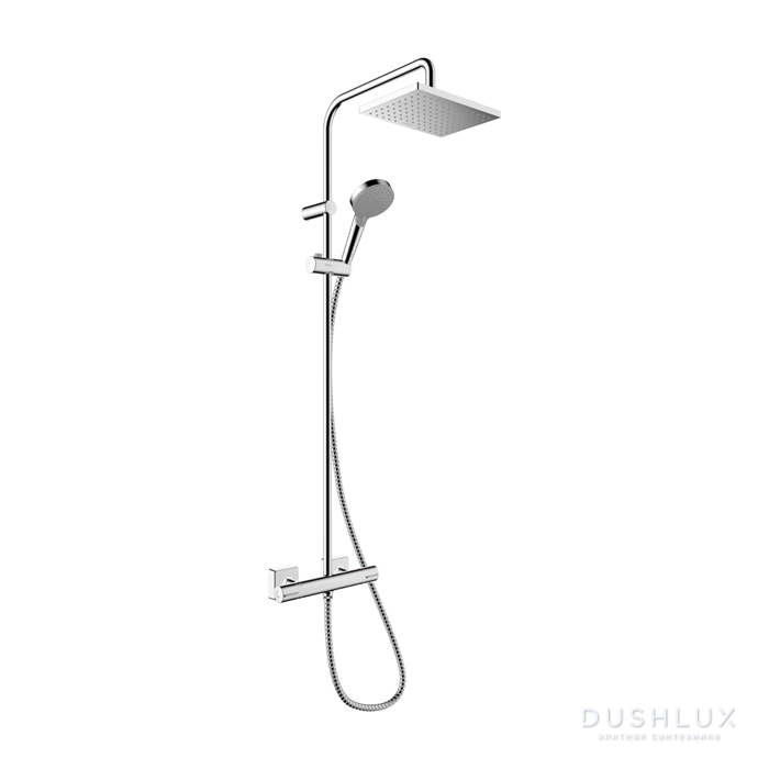 Фото Hansgrohe Vernis Shape Душевая стойка с верхним душем 230 1jet с термостатом, EcoSmart, цвет: хром