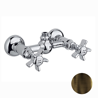 Nicolazzi Dames Anglaises Смеситель для душа на 2 отверстия, вывод сверху 1/2" (без шланга и лейки), цвет: тёмная бронза