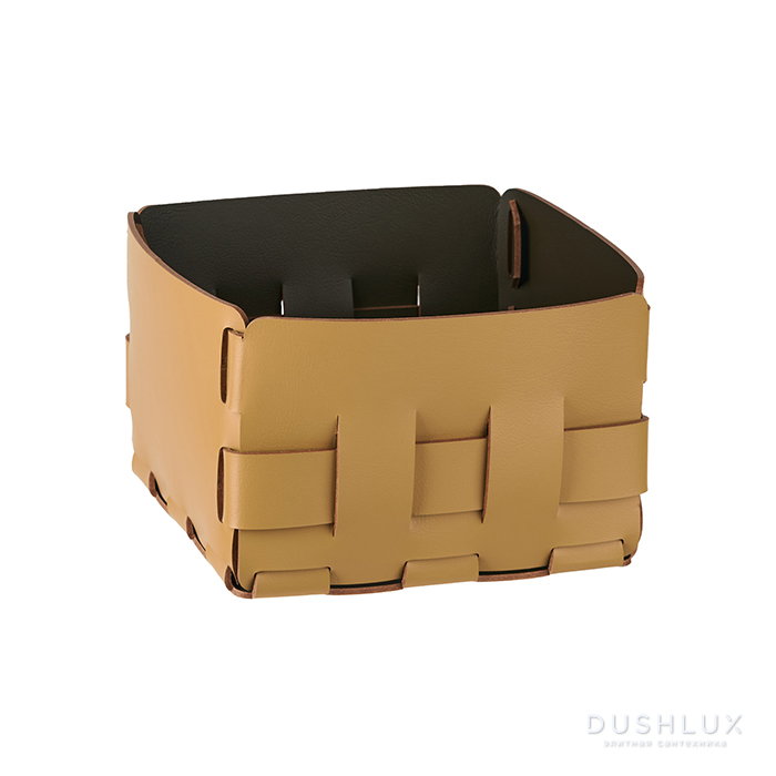 Фото Colombo Adj Корзинка Mini Bottega, 19x19H13 см, цвет: горчичный/оливковый