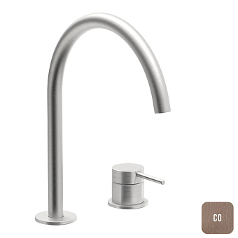 Almar Still Смеситель для раковины, 2 отв., без донного клапана, цвет: PVD Brushed Copper