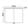 Burgbad Eqio Зеркальный шкаф 100x80x17см., 2 двери, стекл. полки, LED, цвет: капучино