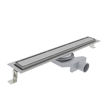 Plumberia Selection Трап душевой PS IN-TILE 6x60см., 2устор. накладка из нерж. стали, комбинир. затвор с горизонт. выпуском Ду 50мм., 40л/мин., цвет: нержавеющая сталь