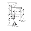 Hansgrohe Vernis Shape Смеситель для раковины 70 CoolStart, на 1 отв, с донным клапаном, излив 89мм, h71мм, цвет: матовый черный