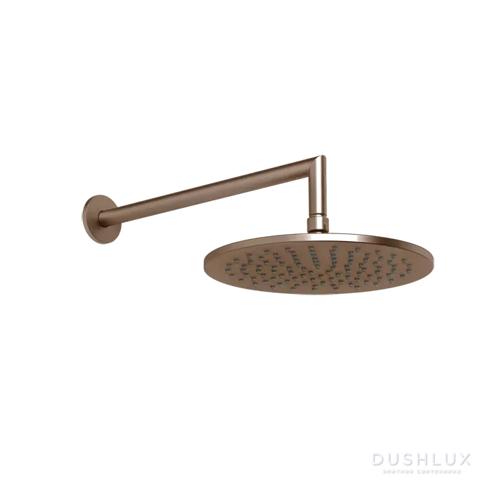 Фото Gessi Верхний душ Ø25см., с настенным держателем 348 мм., цвет Copper Brushed PVD