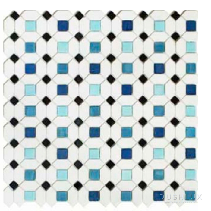 Фото Sicis Crystal Friendly Мозаика 30.5x30.4см, настенная, стекло, декор: tuat blue