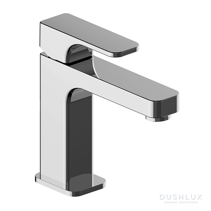 Фото Cisal Cubic Смеситель для раковины, 1 отв., без донного клапана, цвет: хром