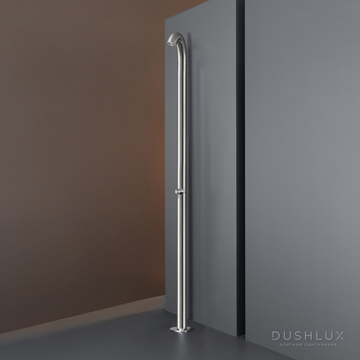 Фото CEA Design BOLD Душевая колонна со смесителем и верхним душем, напольная, Aerated rain jet, цвет: нержавеющая сталь
