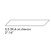 Mutina Mews Керамогранит 5.5х39.4 см, chevron Sx/Dx, универсальный, цвет: chalk