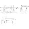 Kerasan Waldorf Ванна 167x82x65см., отдельностоящая, акриловая, в комплекте со сливом Clic-clac, цвет: белый