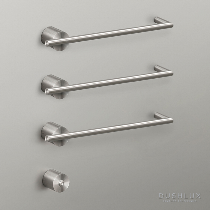 Фото CEA Design EQUILIBRIO Полотенцесушитель 45см, электрический, 3 трубки, кнопка включения в комплекте, цвет: нержавеющая сталь
