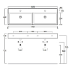 Simas Agile Раковина 141x46 см, 2 отв., цвет: белый